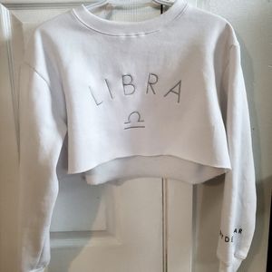 Ryderwear Libra Zodiac White Crop Sweater